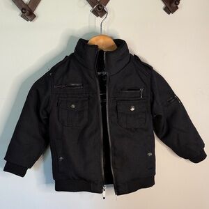Sportier Boys Jacket 4T Black Military Style Coat